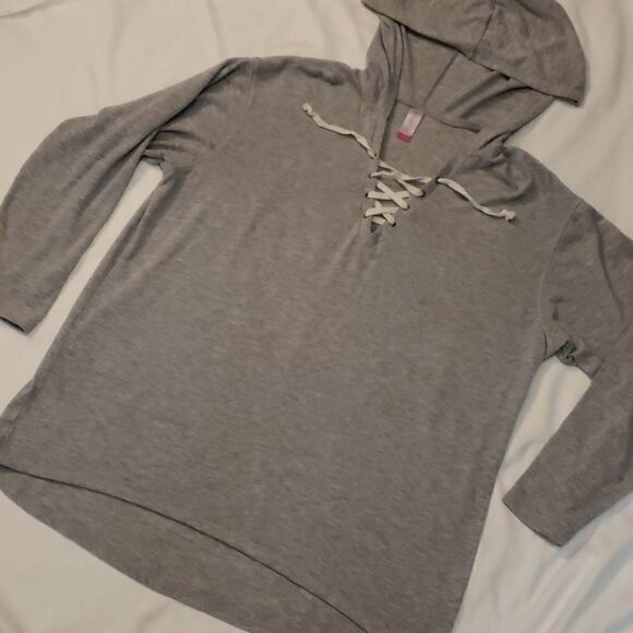 Lace up hooded sweatshirt - Picture 1 of 2